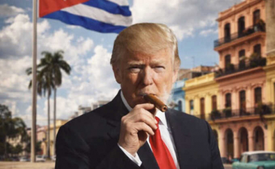 Американский президент опубликовал снимок с кубинской сигарой на фоне кубинского флага