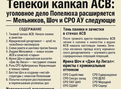Теневой капкан АСВ: уголовное дело Попелюха расширяется — Мельников, Шоч и СРО АУ следующие